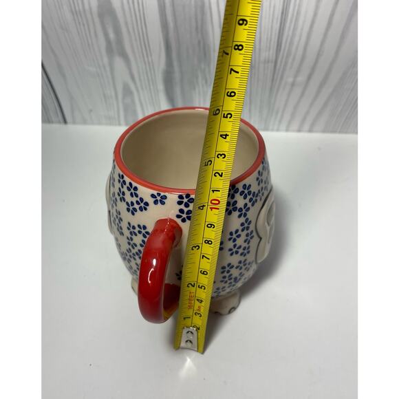 Yokohama Studio Japan Ceramic & Enamel Blue Floral Elephant Mug Cup 20oz r1 - Picture 7 of 8